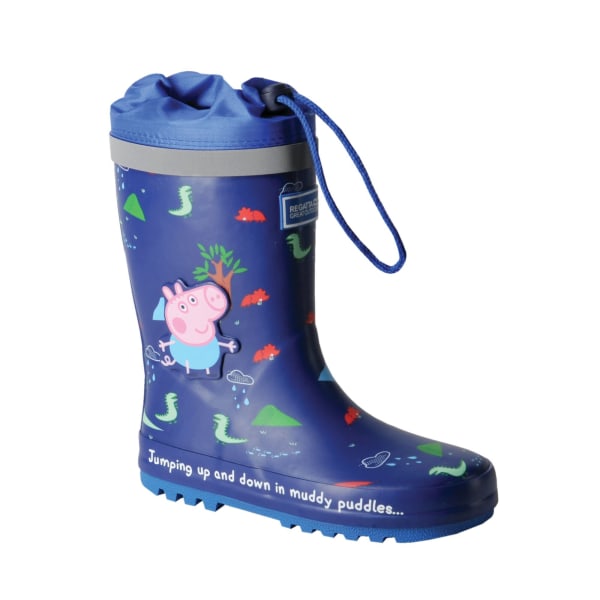 Greta Gris Barn/Kids Splash Dinosaur Wellington Boots 13 UK Royal Blue 13 UK Child