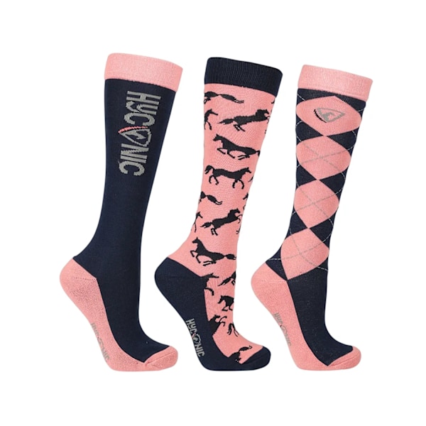 HYCONIC Barn/Kids Strumpor (3-pack) 12 UK Barn-4 UK Navy/Rose 12 UK Child-4 UK