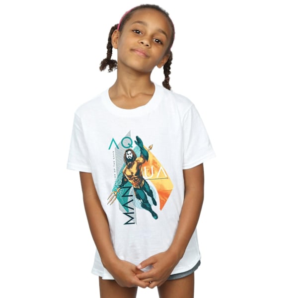 DC Comics Girls Aquaman Tropical Icon Bomull T-shirt 12-13 År White 12-13 Years