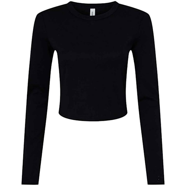 Bella + Canvas Dam/Dam Micro-Rib Långärmad T-shirt XS Solid Black XS