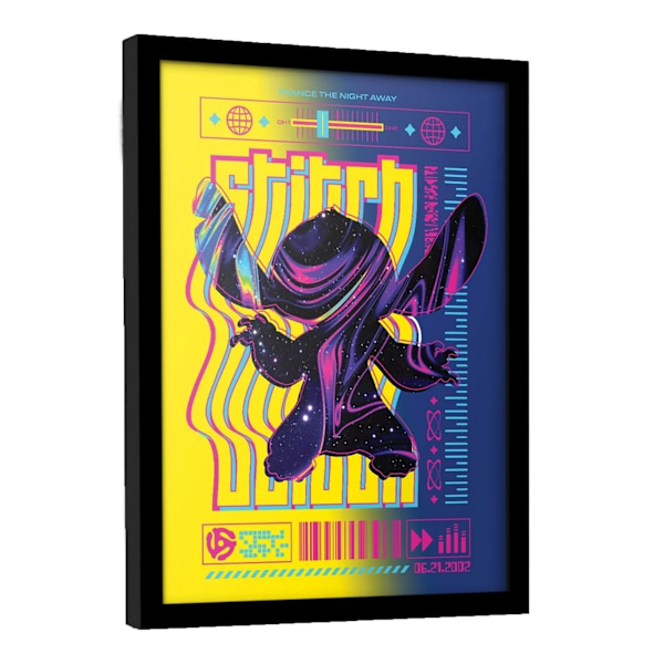 Lilo & Stitch Techno 1 inramad affisch 40cm x 30cm flerfärgad Multicoloured 40cm x 30cm