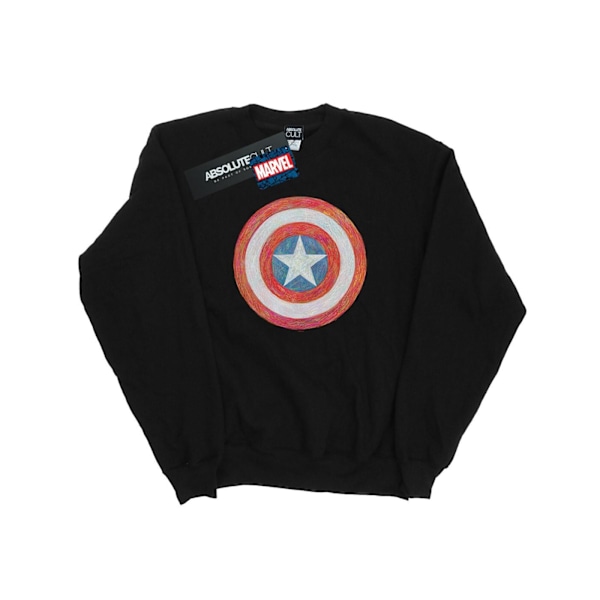 Marvel Herr Captain America Sketched Shield Sweatshirt 4XL Svart Black 4XL