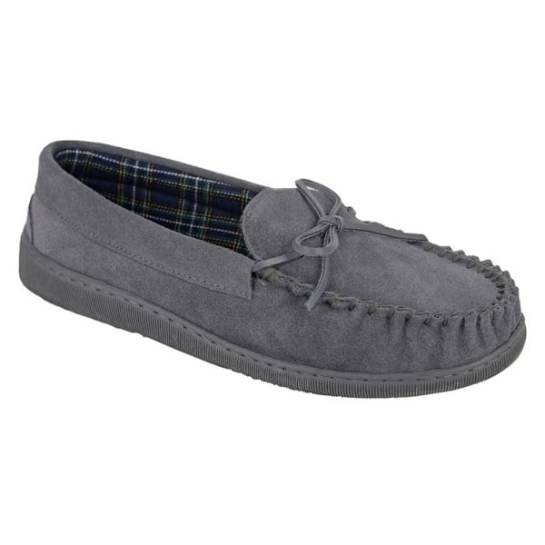 Mokkers herr Adie mockasinslippers i mocka 7 UK grå Grey 7 UK
