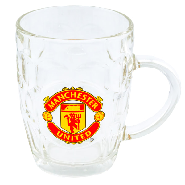 Manchester United FC Glass Tankard One Size Klar/röd/gul Clear/Red/Yellow One Size