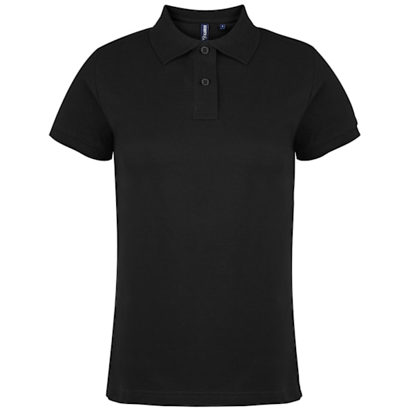 Asquith & Fox Dam/Dam Plain Kortärmad Polotröja S Bla Black S