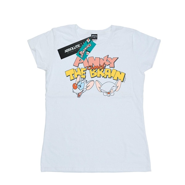 Animaniacs Dam/Kvinnor Pinky Och The Brain Huvuden Bomull T-shirt White XL