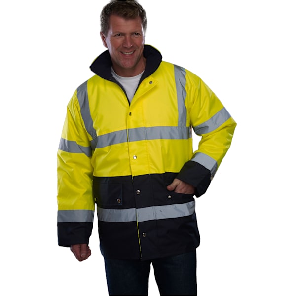 Yoko Unisex Vuxen Motorväg Tvåfärgad Hi-Vis Jacka XXL Gul/Marin Yellow/Navy XXL
