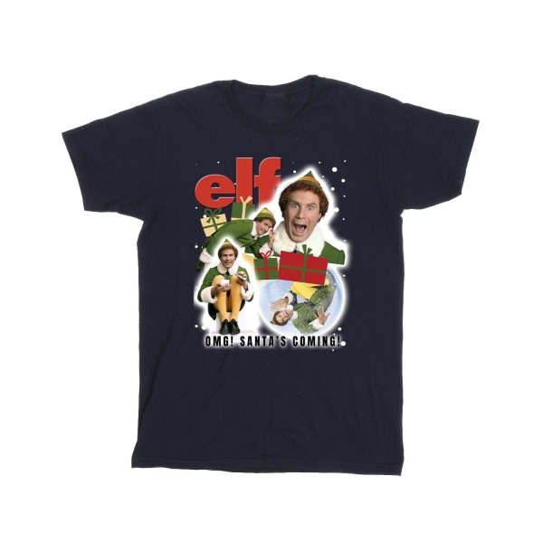 Elf Girls Buddy Collage T-shirt i bomull 12-13 år Marinblå Navy Blue 12-13 Years