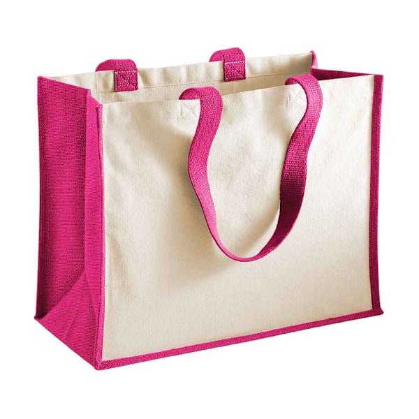 Westford Mill Classic Jute Shopper Bag One Size Fuchsia Fuchsia One Size