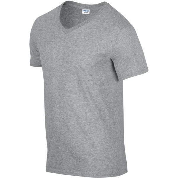 Gildan Mens Mjuk Stil V-Neck Kortärmad T-Shirt L Sport Grå Sport Grey (RS) L