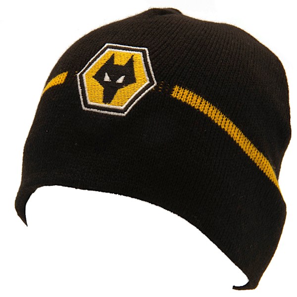 Wolverhampton Wanderers FC Beanie, One Size, Svart/Gul Black/Yellow One Size