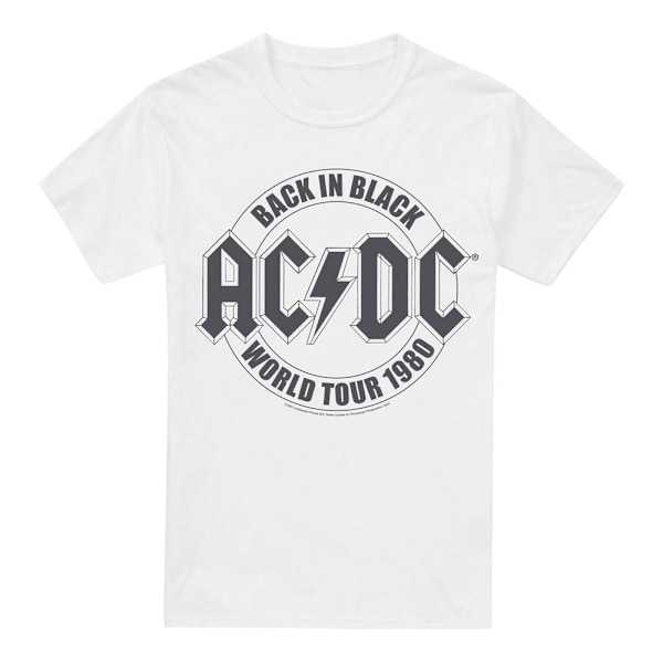 AC/DC Herr Tour Emblem T-Shirt XXL Vit White XXL