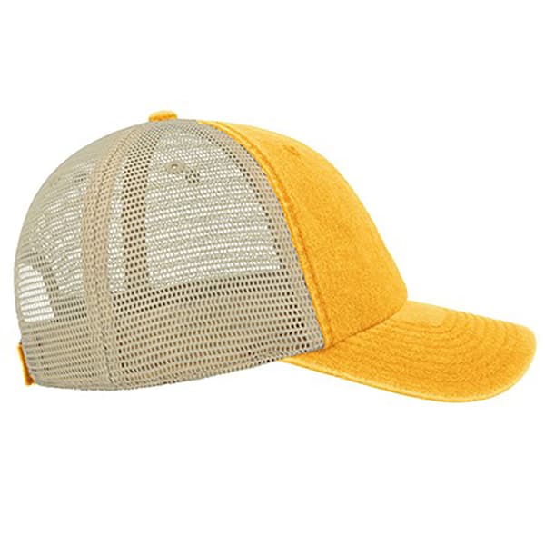 Atlantis Unisex Case Pigment Dyed 6 Panel Trucker Cap One Size Mustard One Size