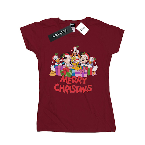 Disney Dam/Kvinnor Musse Pigg Och Vänner Jul Bomull Burgundy XXL