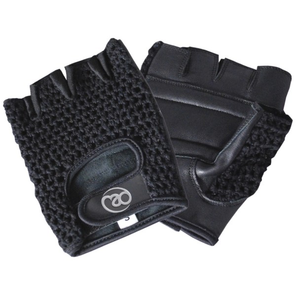 Fitness Mad Unisex vuxen läder fingerlösa handskar L-XL Svart Black L-XL