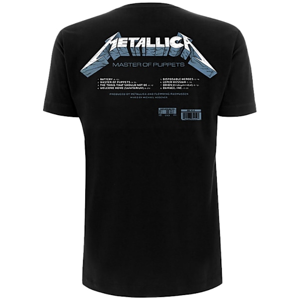 Metallica Unisex Vuxen Master Of Puppets Tracks Baktryck T-shirt Black L