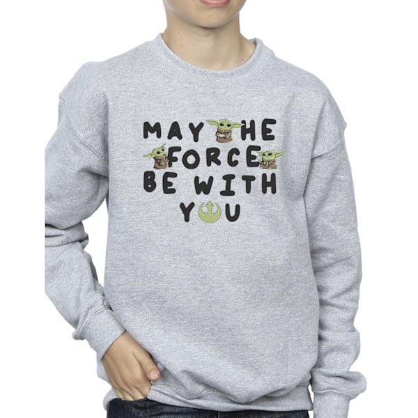 Star Wars Pojkar The Mandalorian Grogu Må Kraften Vara Med Dig Sports Grey 3-4 Years
