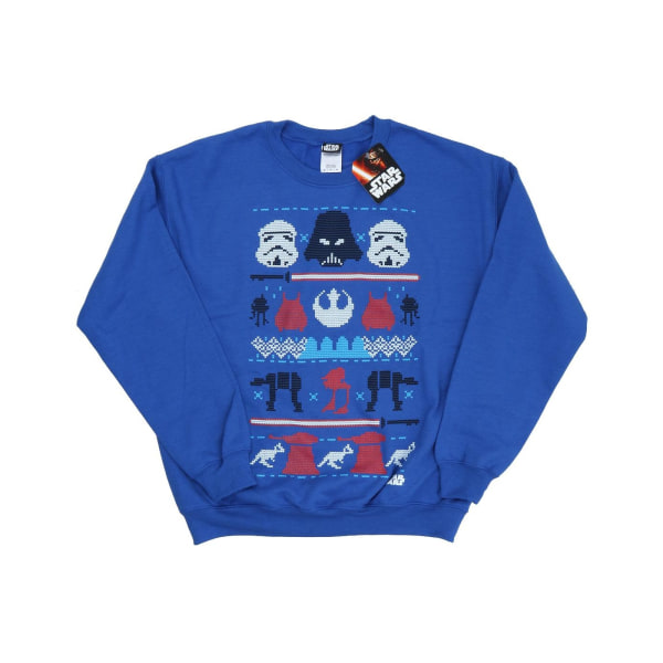 Star Wars Herr Dark Side Fair Isle Christmas Sweatshirt M Royal Royal Blue M