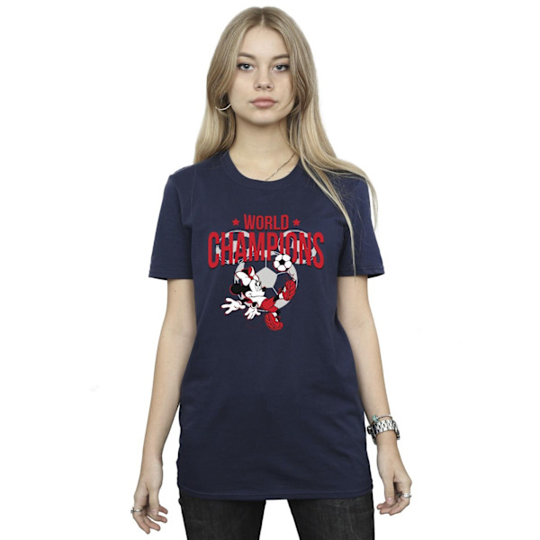 Disney Womens/Ladies Minnie Mouse World Champions Bomull Boyfriend Navy Blue 3XL