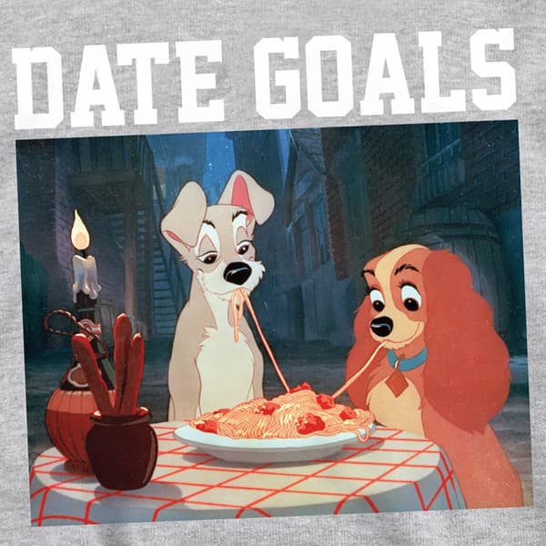 Lady och Lufsen Barn Date Goals Heather Alla hjärtans dag-tröja Athletic Heather 9-11 Years
