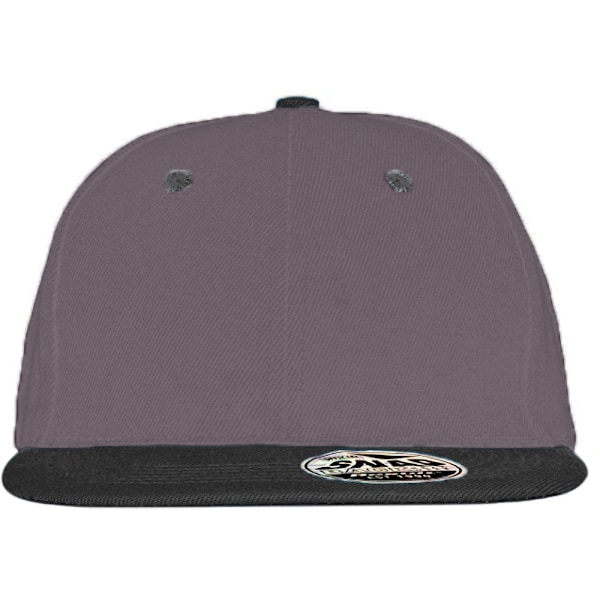 Result Unisex Core Bronx Original Flat Peak Snapback Dual Colou Heather Grey/Black One Size