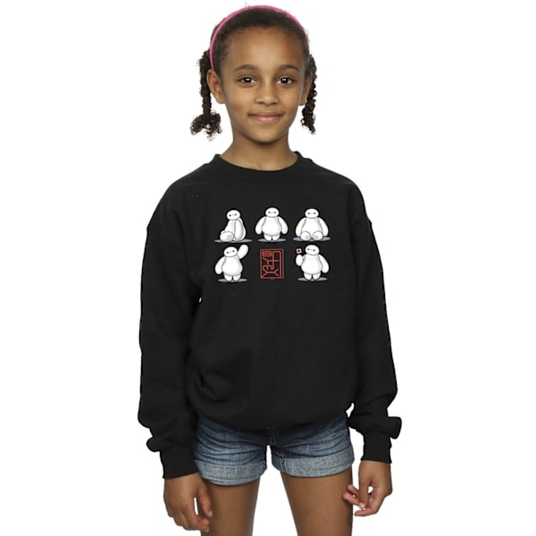 Disney Girls Big Hero 6 Baymax Många Poser Sweatshirt 3-4 År Black 3-4 Years