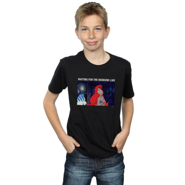 Disney Boys Den lilla sjöjungfrun som väntar på helgens T-shirt Black 9-11 Years
