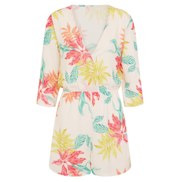 Girls On Film Dam/Kvinnor Disturbia Neon Palm Playsuit 8 UK M Multicoloured 8 UK