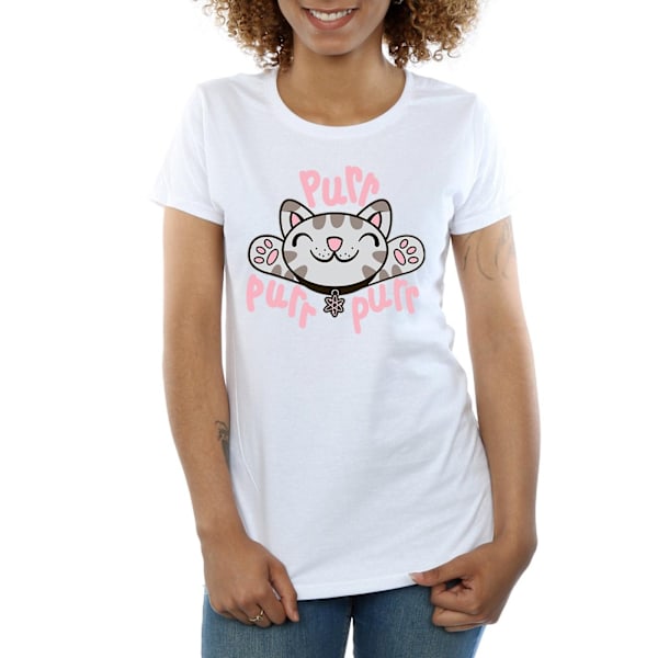 Big Bang Theory Dam/Damer Mjuk Kitty Purr Bomull T-shirt XX White XXL