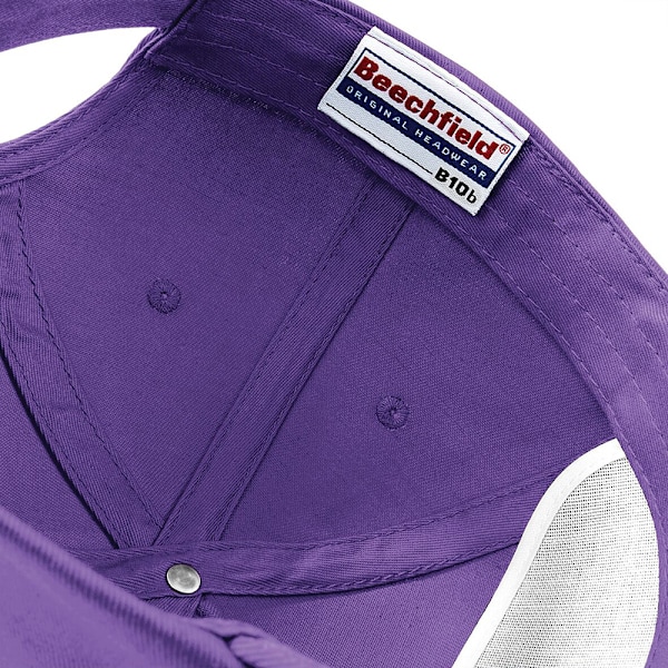 Beechfield Plain Unisex Junior Original 5 Panel Baseball Cap On Purple One Size