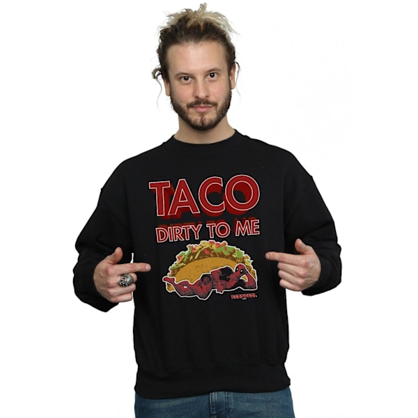 Marvel Herr Deadpool Taco Dirty To Me Sweatshirt S Svart Black S