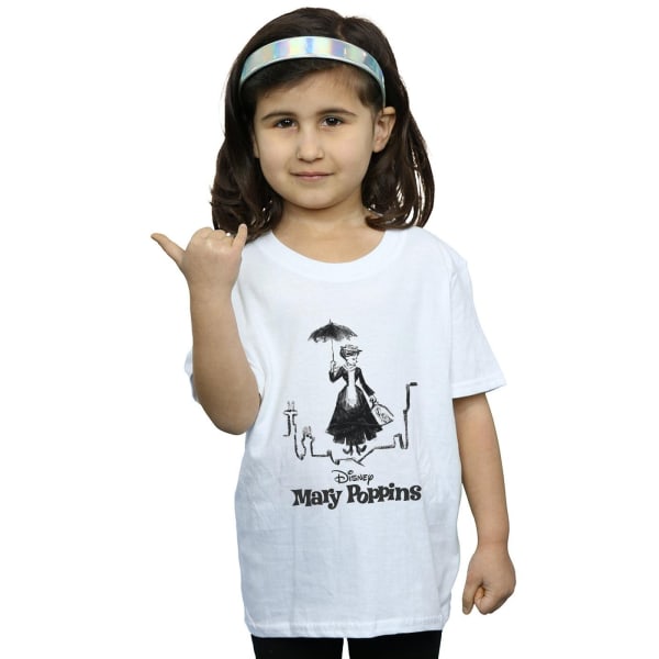 Disney Girls Mary Poppins Rooftop Landing Cotton T-shirt 9-11 Y White 9-11 Years