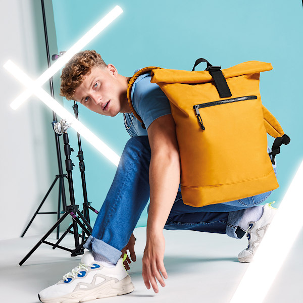 Bagbase Rullad Topp Ryggsäck i Återvunnet Material One Size Senapsgul Mustard Yellow One Size