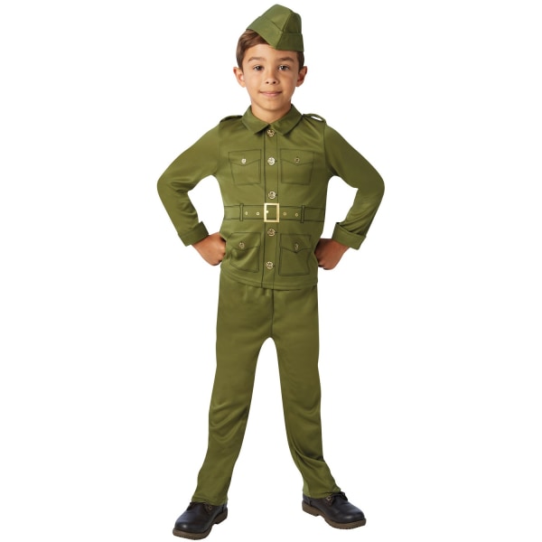 Bristol Novelty Boys WW2 Soldier Costume 9-10 Years Green Green 9-10 Years