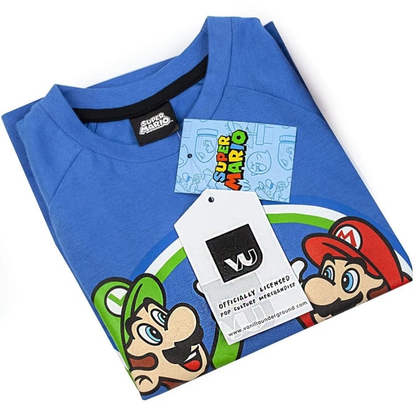 Super Mario Boys Luigi Pyjamas Set 9-10 år Blå/Grön/Vit Blue/Green/White 9-10 Years
