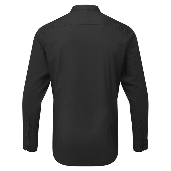 Premier herrskjorta med bandkrage, långärmad, formell, L, svart Black L