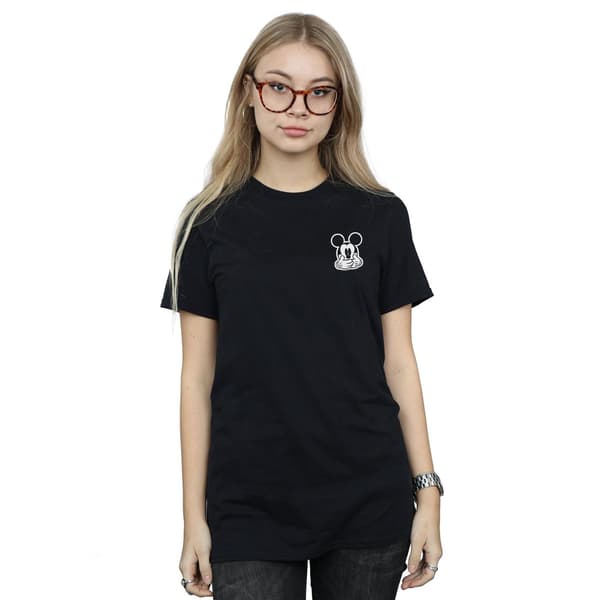 Disney Dam/Dam Mickey Mouse Dont Speak Brösttryck Bomull Black M
