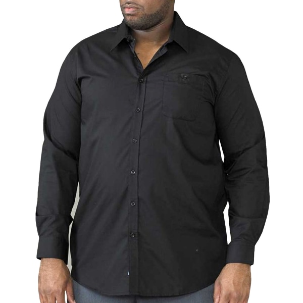 D555 Herr Corbin Kingsize långärmad klassisk vanlig skjorta 2XL Black 2XL