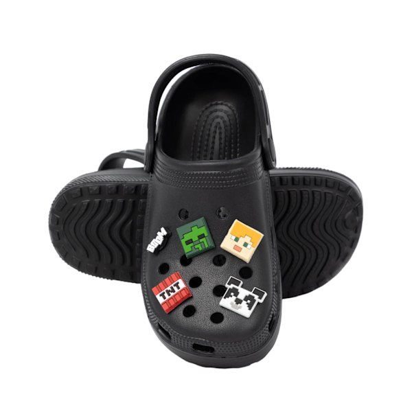 Minecraft Charm Clogs 2 UK Svart Black 2 UK