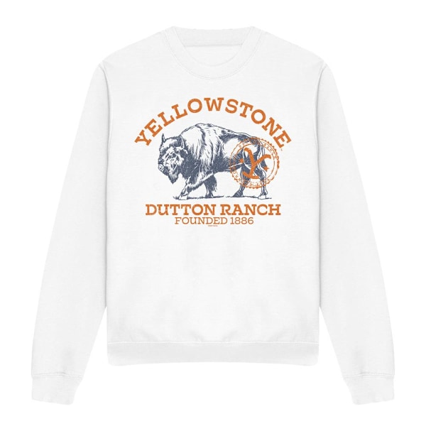 Yellowstone Unisex Vuxen Dutton Ranch Buffalo Sweatshirt M Vit White M