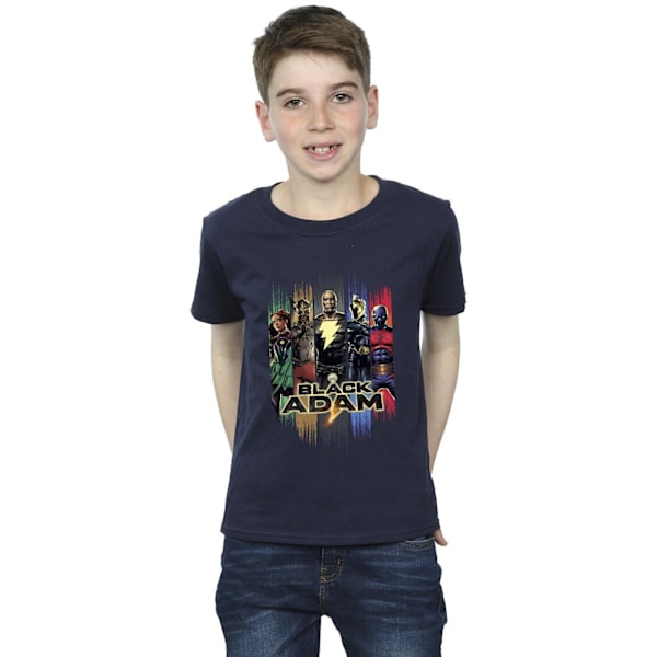 DC Comics Boys Black Adam JSA Komplett Grupp T-shirt 12-13 år Navy Blue 12-13 Years