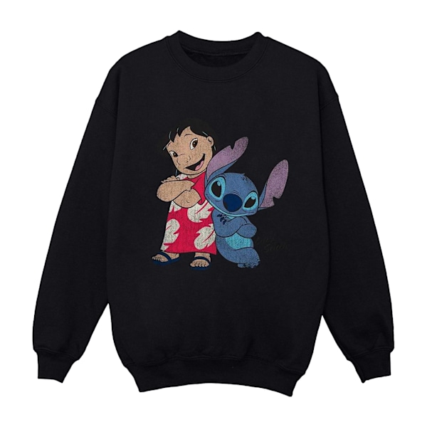 Lilo & Stitch Klassisk Sweatshirt för flickor 7-8 år Svart Black 7-8 Years