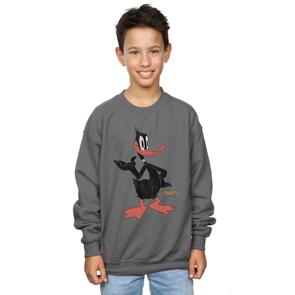 Looney Tunes Pojkar Daffy Duck Distressed Sweatshirt 5-6 År Ch Charcoal 5-6 Years