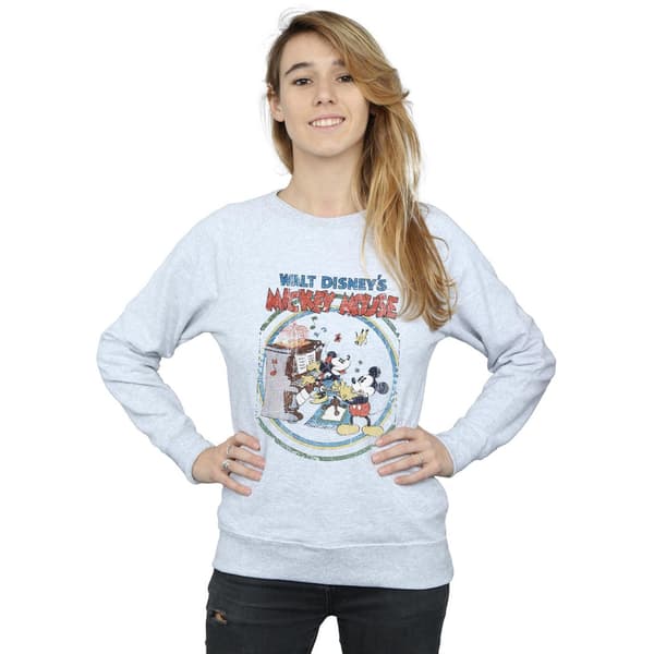 Disney Dam/Kvinnor Mickey Mouse Piano Sweatshirt M Heather Grå Heather Grey M