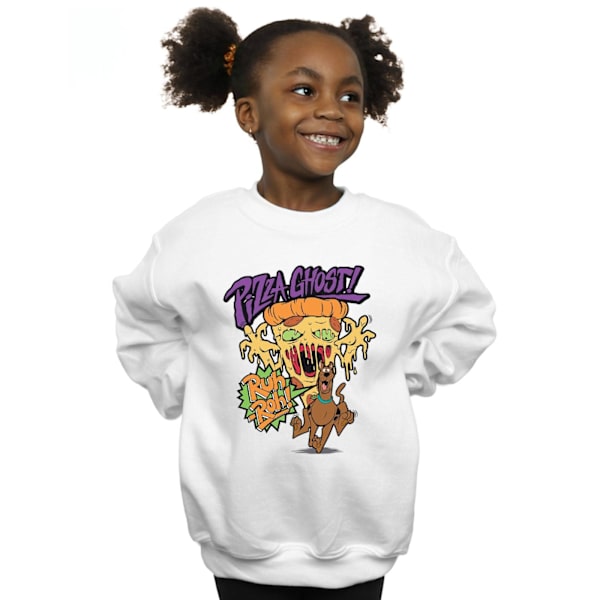 Scooby Doo Flickor Pizza Ghost Sweatshirt 7-8 År Vit White 7-8 Years