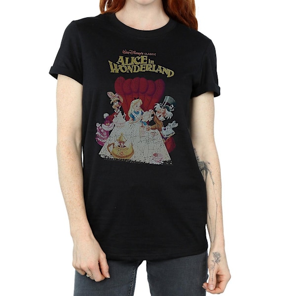 Alice i Underlandet Dam/Dam Poster Bomull Boyfriend T-shirt Black L