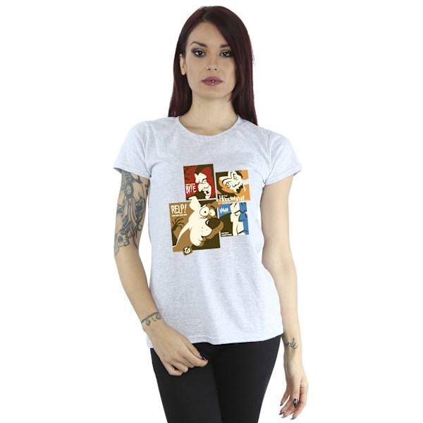 Scooby Doo T-shirt för kvinnor/damer med rutor och ansikten, storlek M, sportgrå Sports Grey M