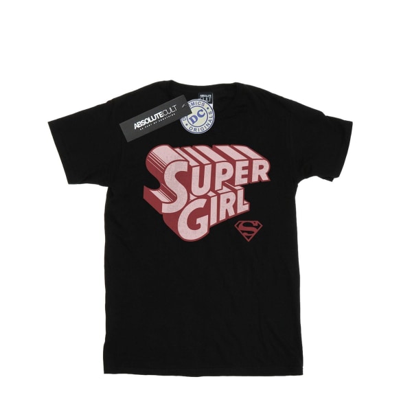 DC Comics Dam/Dam Supergirl Retro Logotyp Cotton Boyfriend T Black M