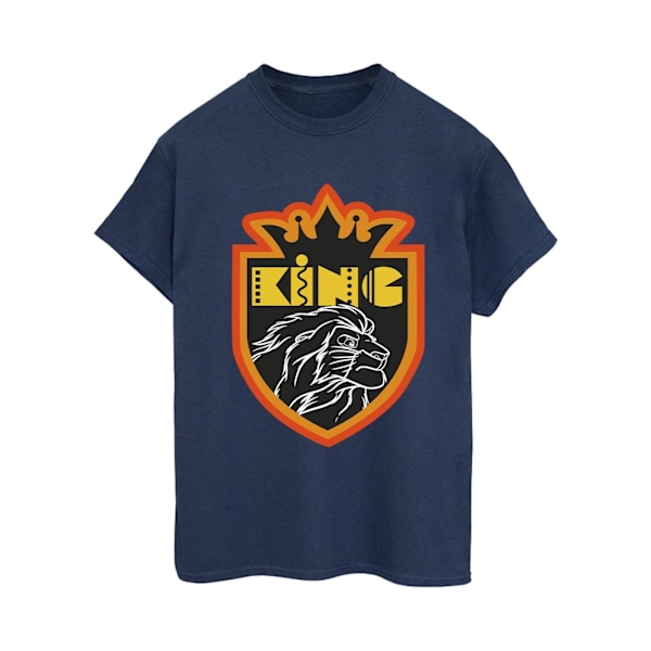 Disney Dam/Damer The Lion King Crest Bomull Boyfriend T-Shi Navy Blue S