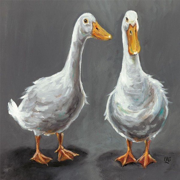 Louise Brown What´s Up Duck Ducks Canvas Print 30cm x 30cm Grå Grey/White 30cm x 30cm